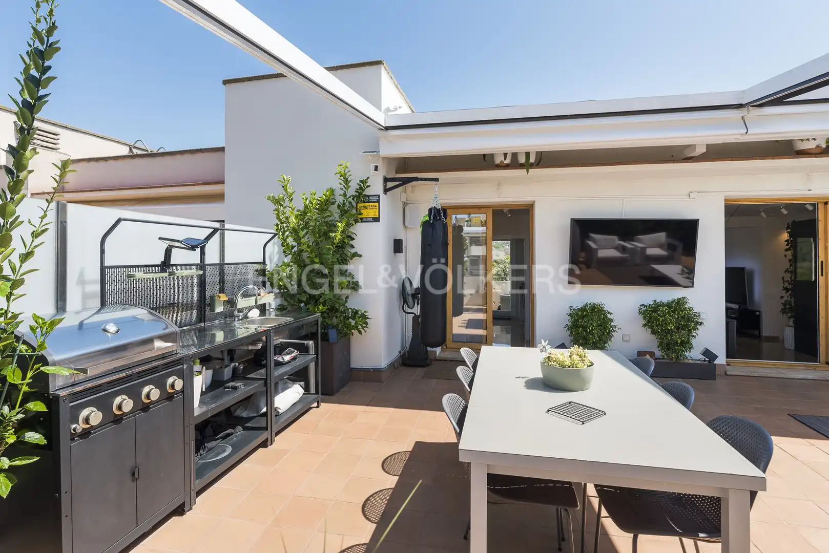 Terrace of Attic for rent in Sitges  with Air Conditioner, Heating and Parquet flooring