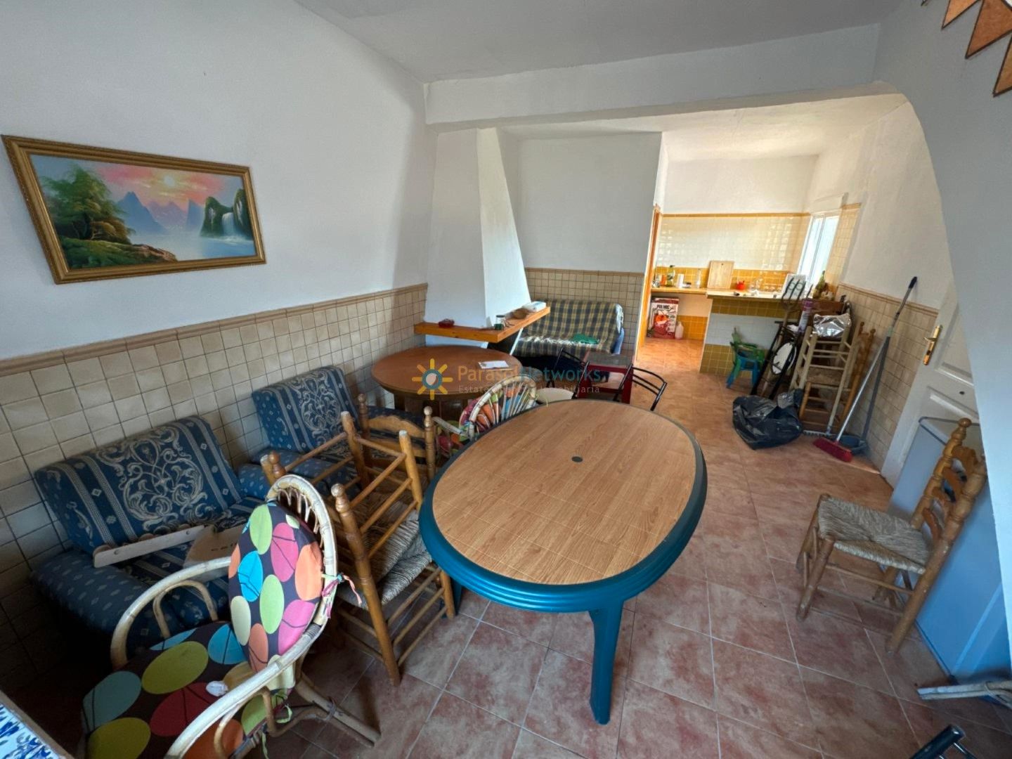 Menjador de Casa o xalet en venda en El Palomar amb Calefacció, Jardí privat i Terrassa