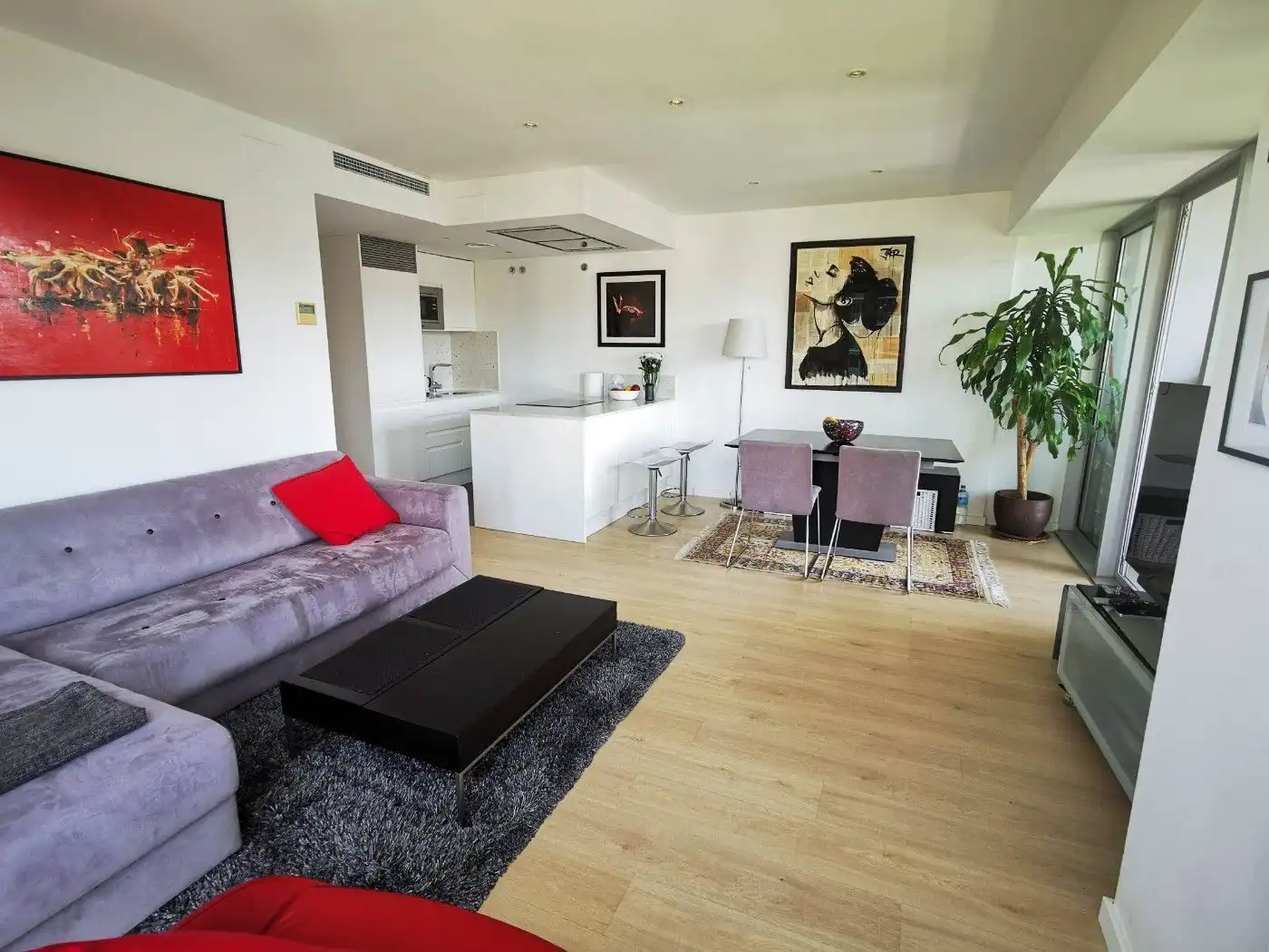 Wohnzimmer von Wohnungen zur Miete in Barcelona mit Klimaanlage, Heizung und Parkett