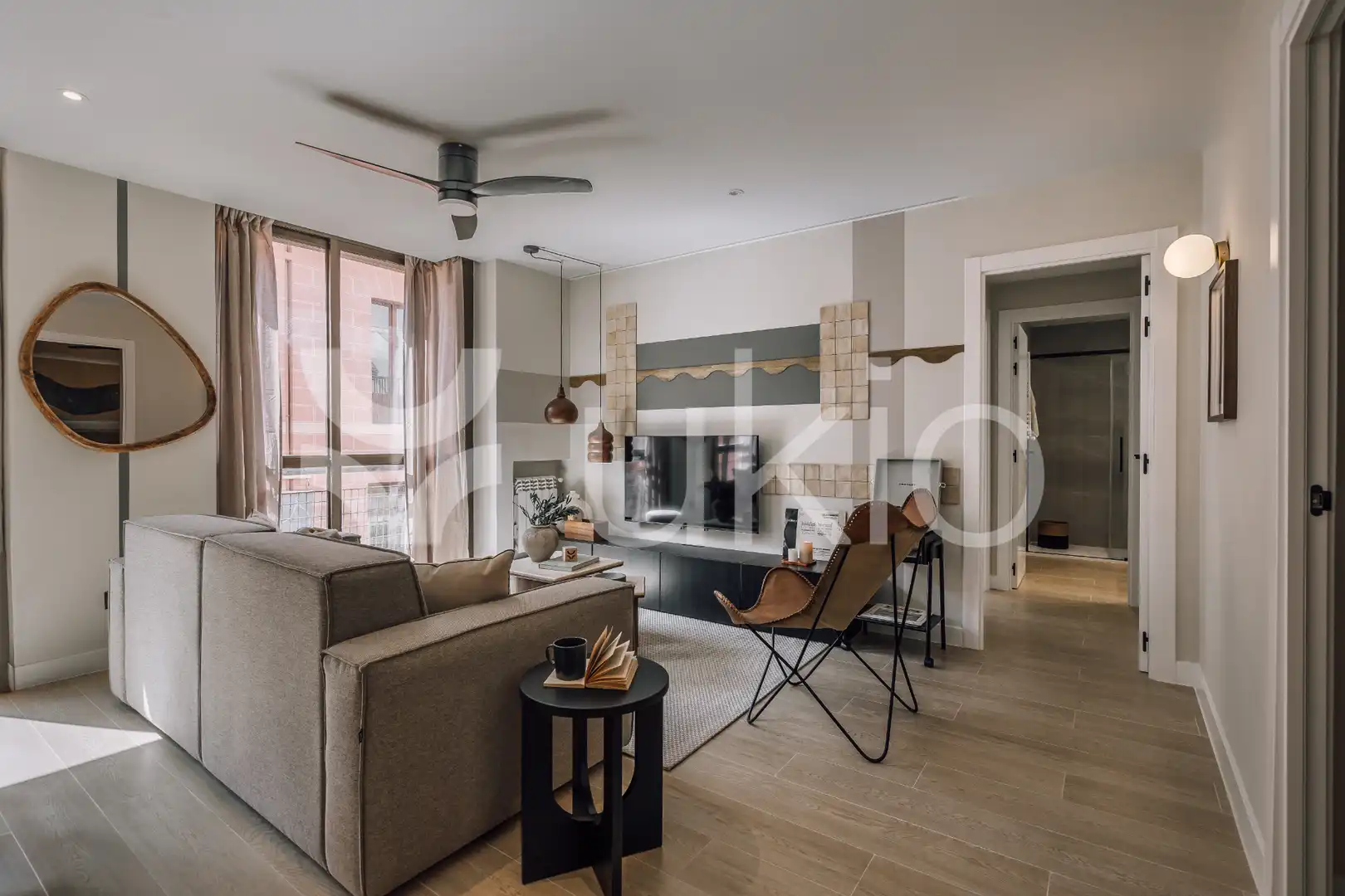 Sala de estar de Apartamento de alquiler en Madrid con Aire acondicionado, Calefacción y Amueblado