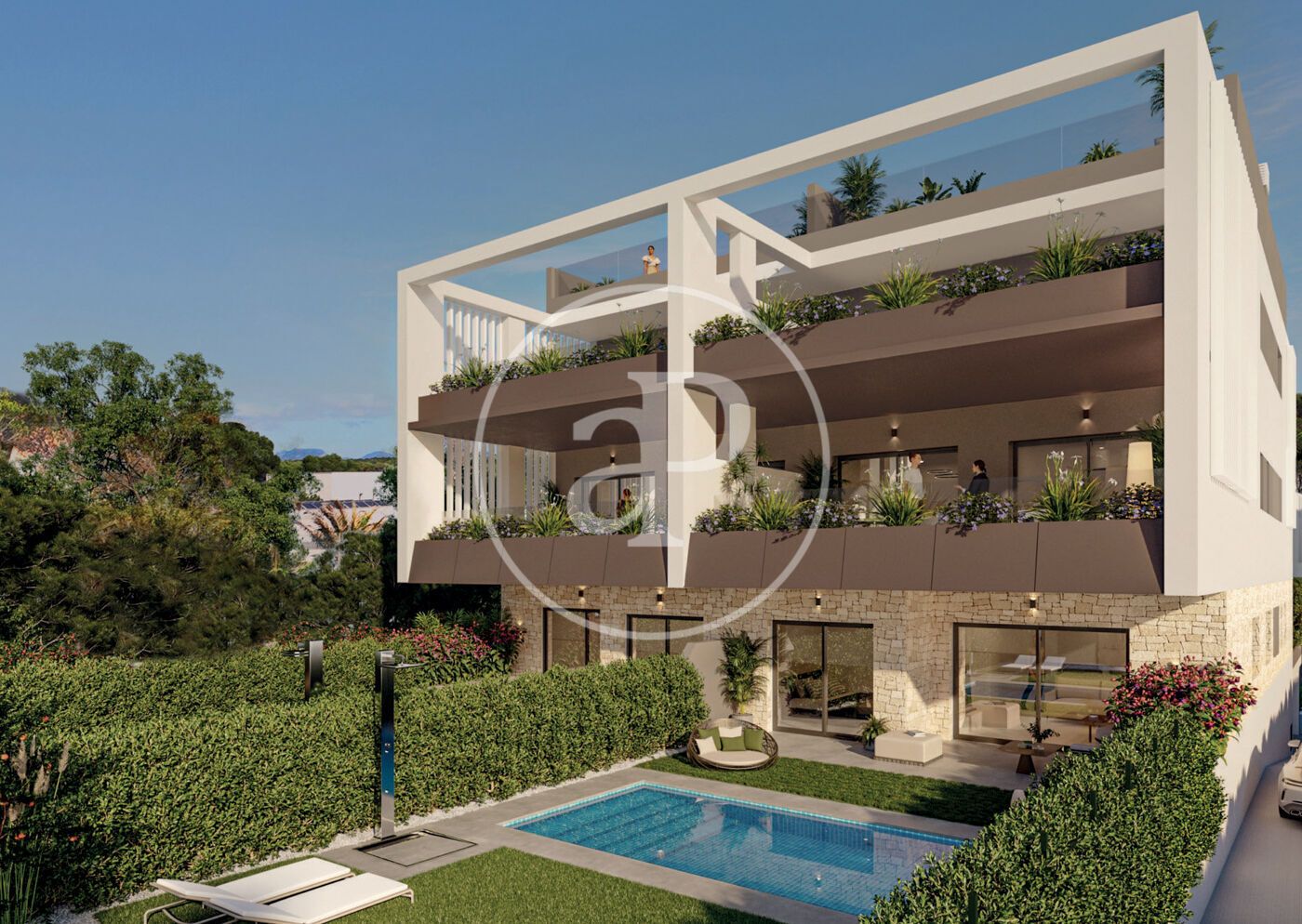 Exterior view of Flat for sale in Ses Salines  with Air Conditioner, Heating and Private garden