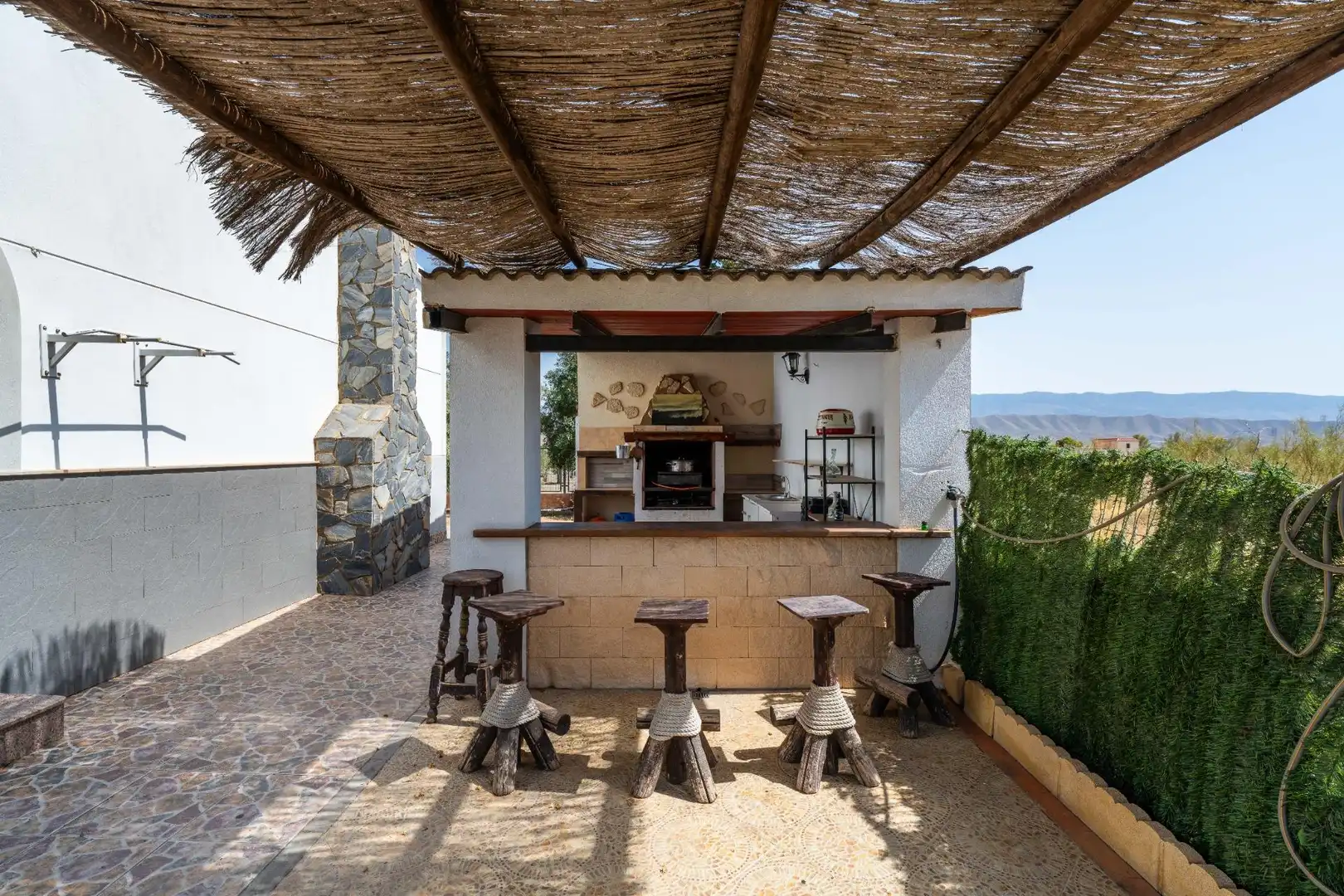 Terraza de Finca rústica en venta en Tabernas con Aire acondicionado, Jardín privado y Piscina
