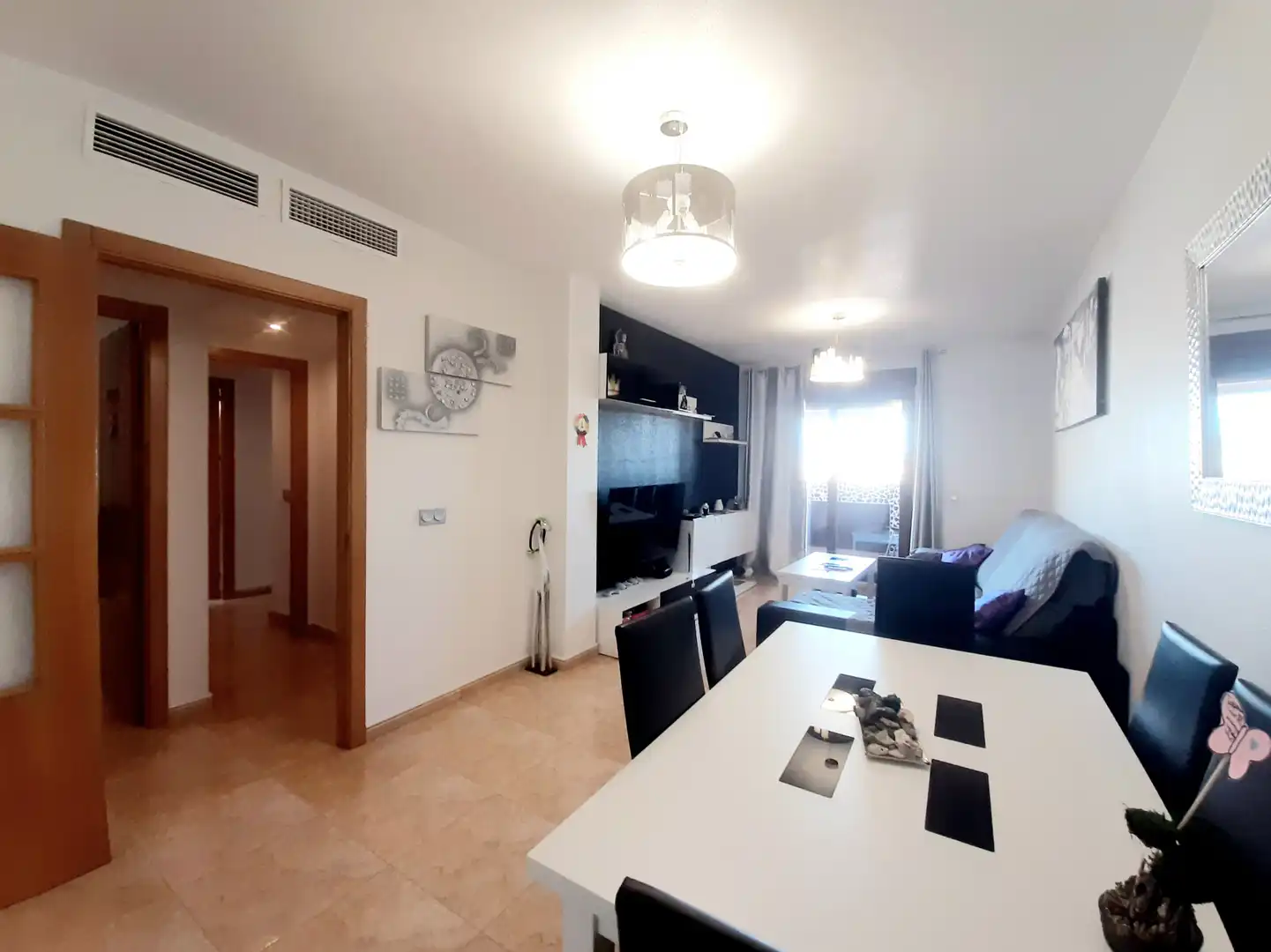 Wohnzimmer von Dachboden zum Verkauf in Archena mit Klimaanlage, Heizung und Terrasse