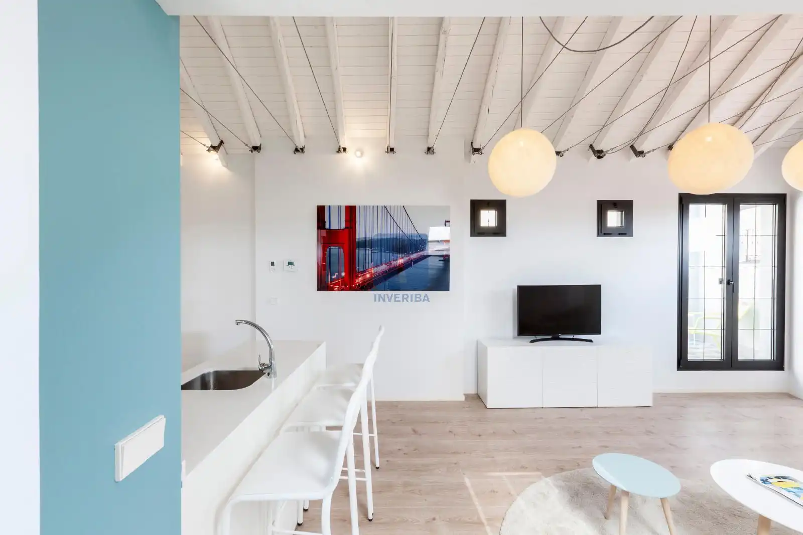 Living room of Attic for rent in Madrid  with Air Conditioner, Heating and Parquet flooring