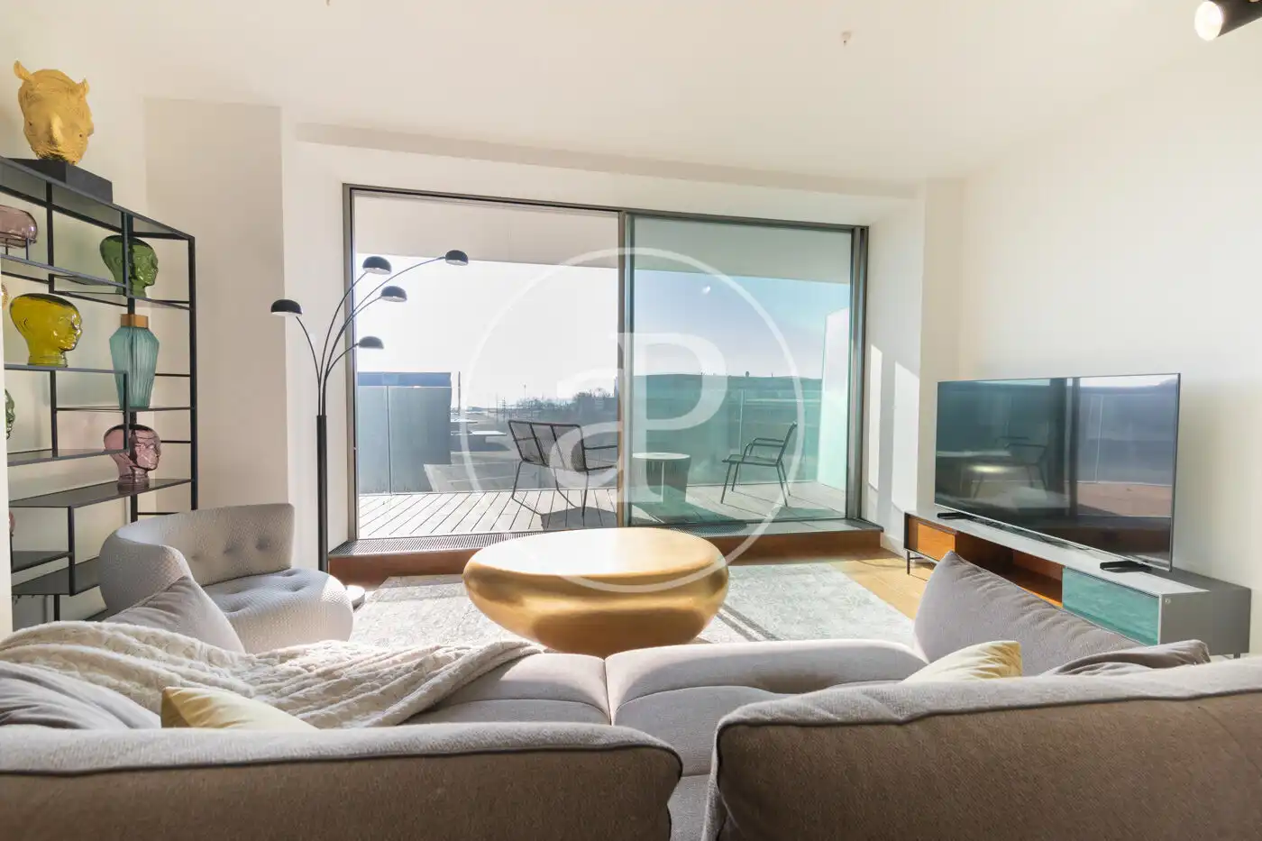 Sala de estar de Piso de alquiler en Barcelona con Aire acondicionado, Calefacción y Terraza
