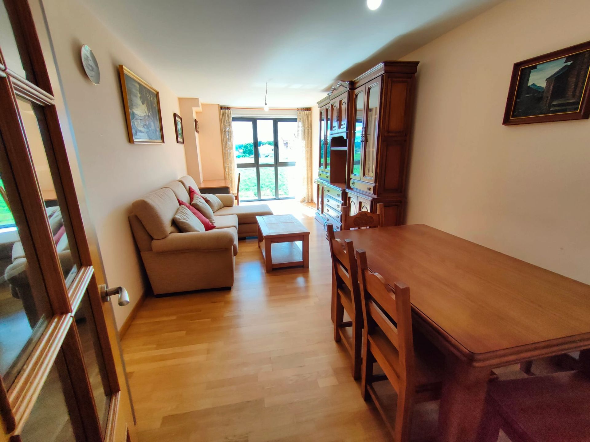 Living room of Flat to rent in O Pino   with Heating, Storage room and Furnished