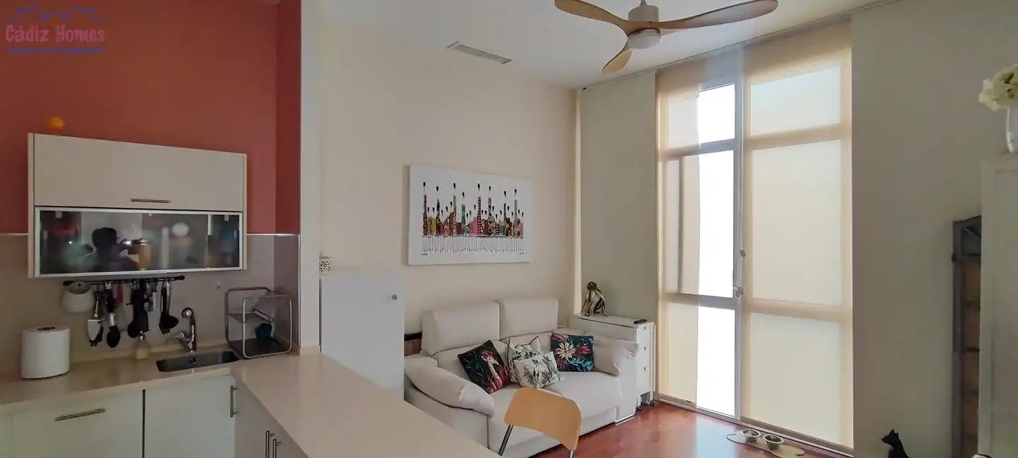 Living room of Flat for sale in Cádiz  with Air Conditioner, Heating and Parquet flooring