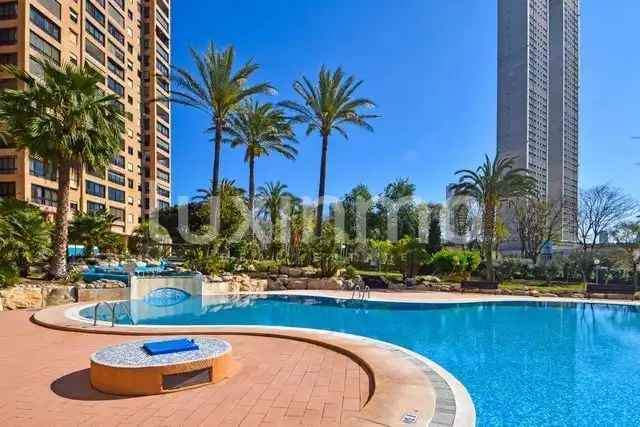 Swimming pool of Flat for sale in Benidorm  with Air Conditioner, Private garden and Community pool