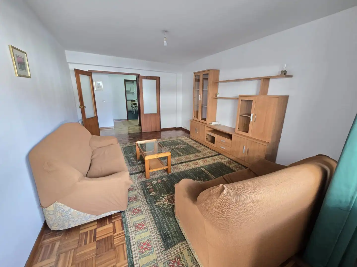 Living room of Flat for rent in Vigo   with Parquet flooring, Furnished and Balcony