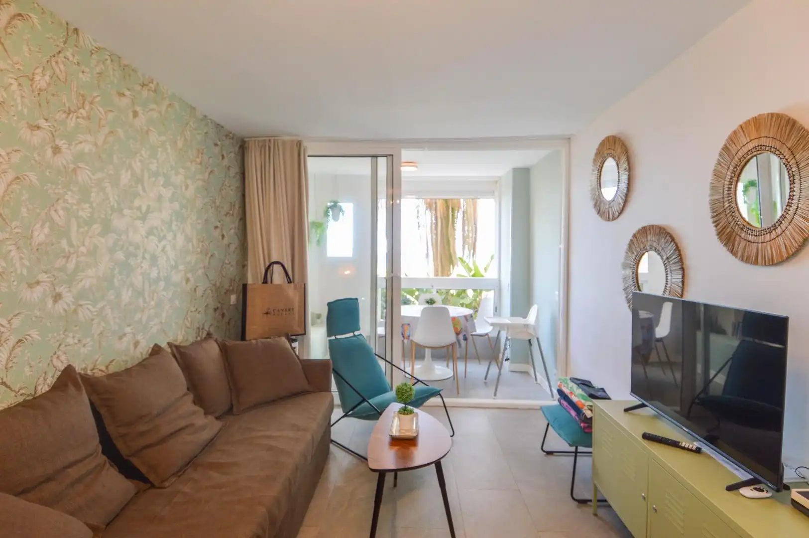 Wohnzimmer von Wohnung zum Verkauf in Mogán mit Klimaanlage und Möbliert