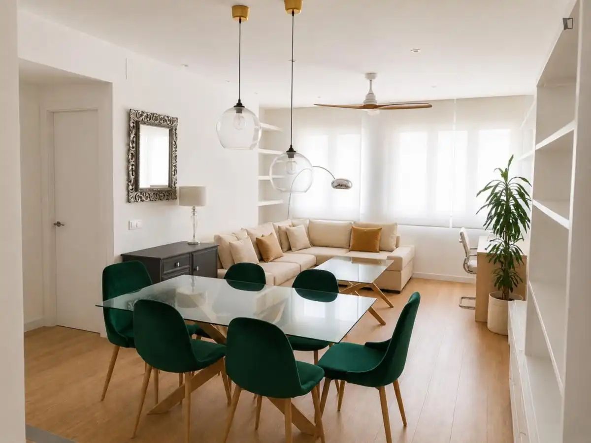 Wohnzimmer von Wohnungen zur Miete in Madrid mit Heizung, Möbliert und Waschmaschine