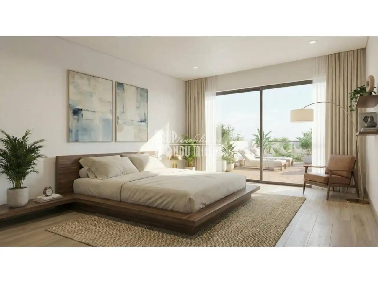 Schlafzimmer von Einfamilien-Reihenhaus zum Verkauf in Silla mit Klimaanlage und Terrasse