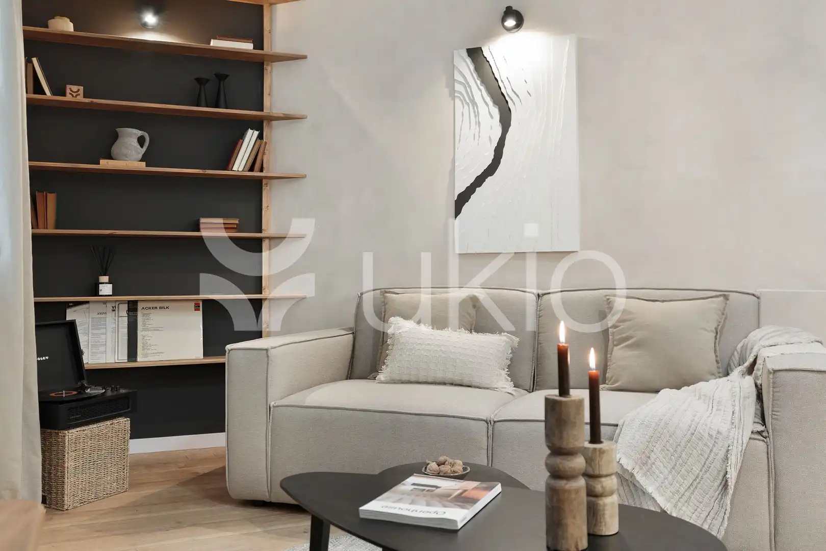 Sala de estar de Apartamento de alquiler en Barcelona con Aire acondicionado, Calefacción y Amueblado