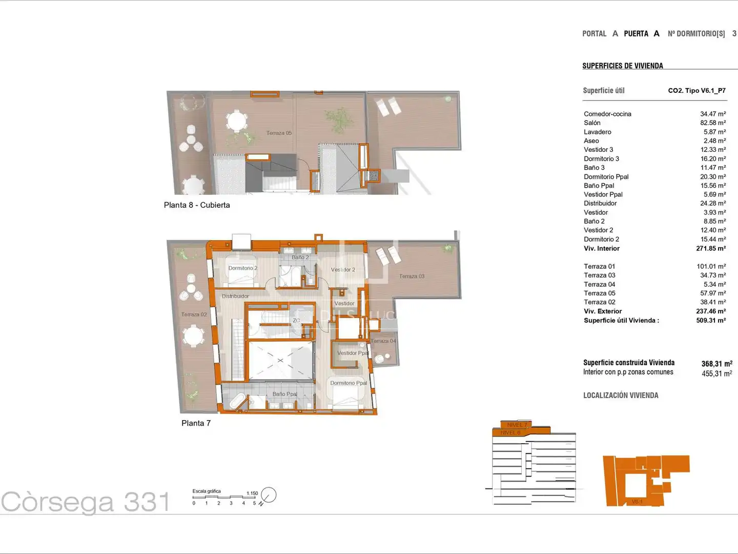 Attic for sale in Barcelona  with Air Conditioner, Terrace and Swimming Pool