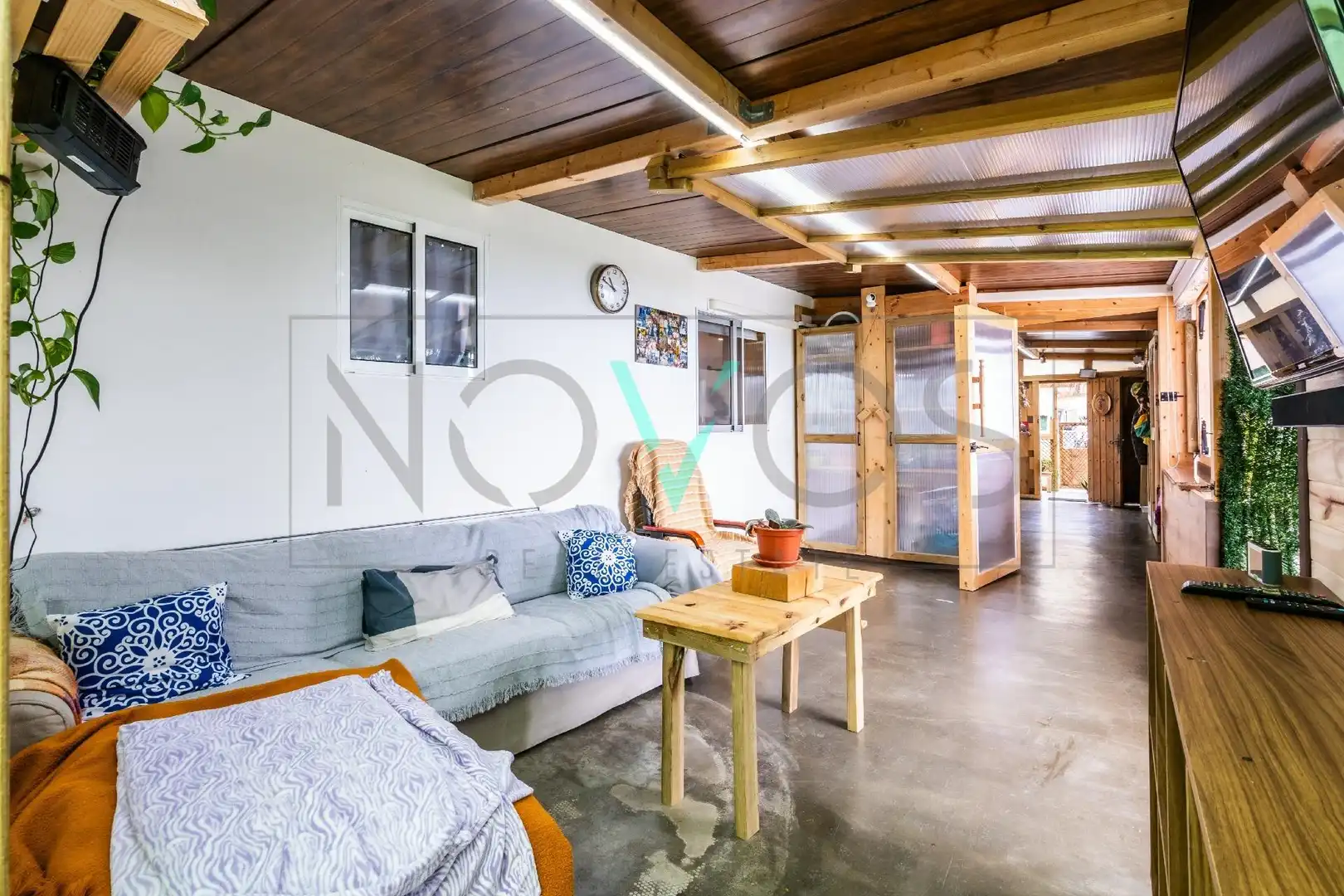 Sala d'estar de Finca rústica en venda en Guía de Isora amb Aire condicionat, Jardí privat i Terrassa