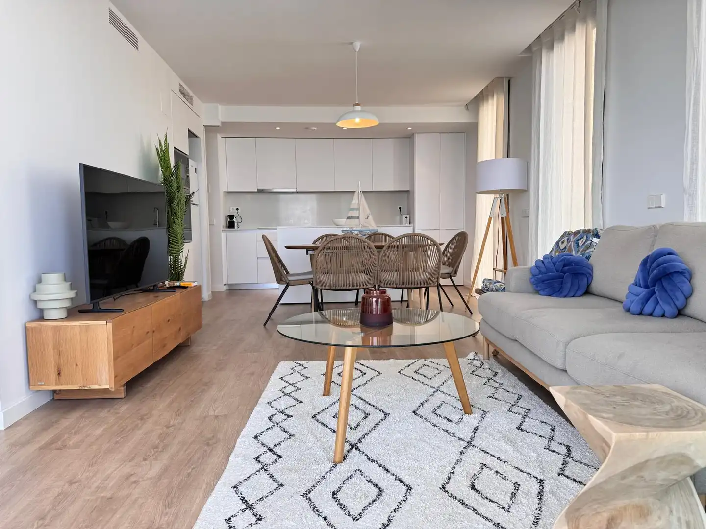 Wohnzimmer von Wohnung zum Verkauf in L'Escala mit Klimaanlage, Heizung und Terrasse