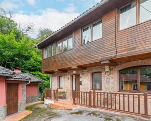 Vista exterior de Casa o xalet en venda en Mieres (Asturias) amb Calefacció, Jardí privat i Traster