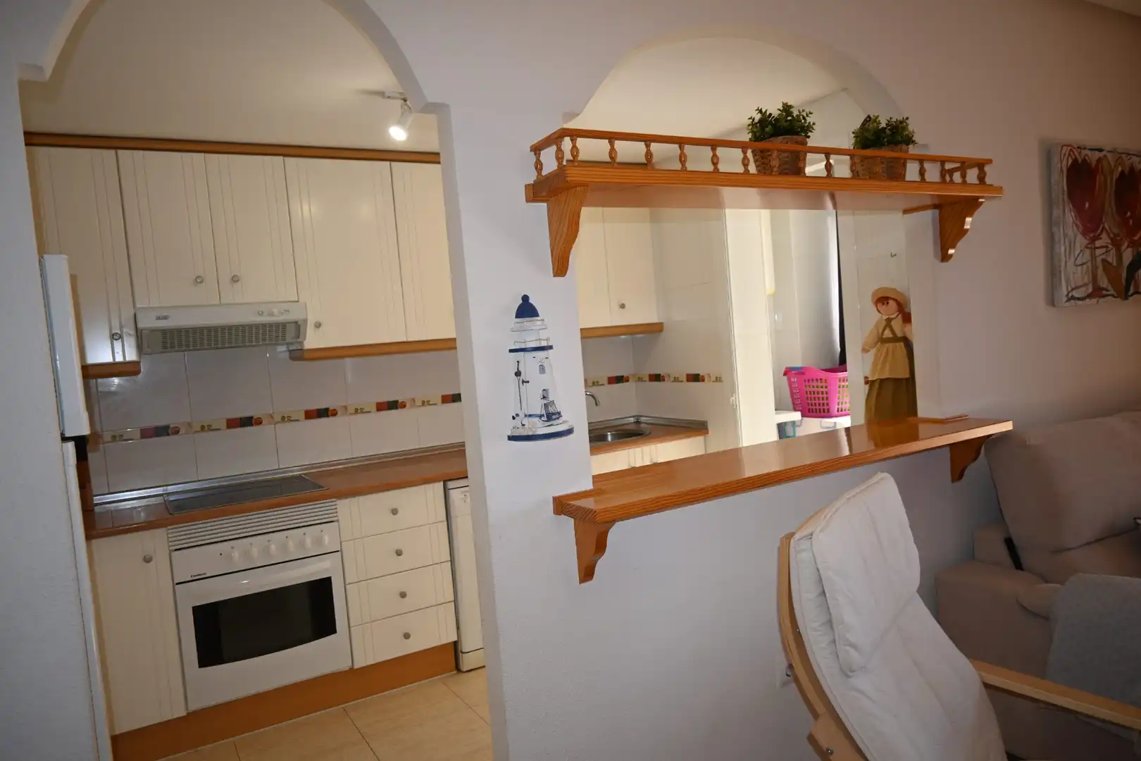Cocina de Apartamento en venta en La Manga del Mar Menor con Terraza, Amueblado y Horno