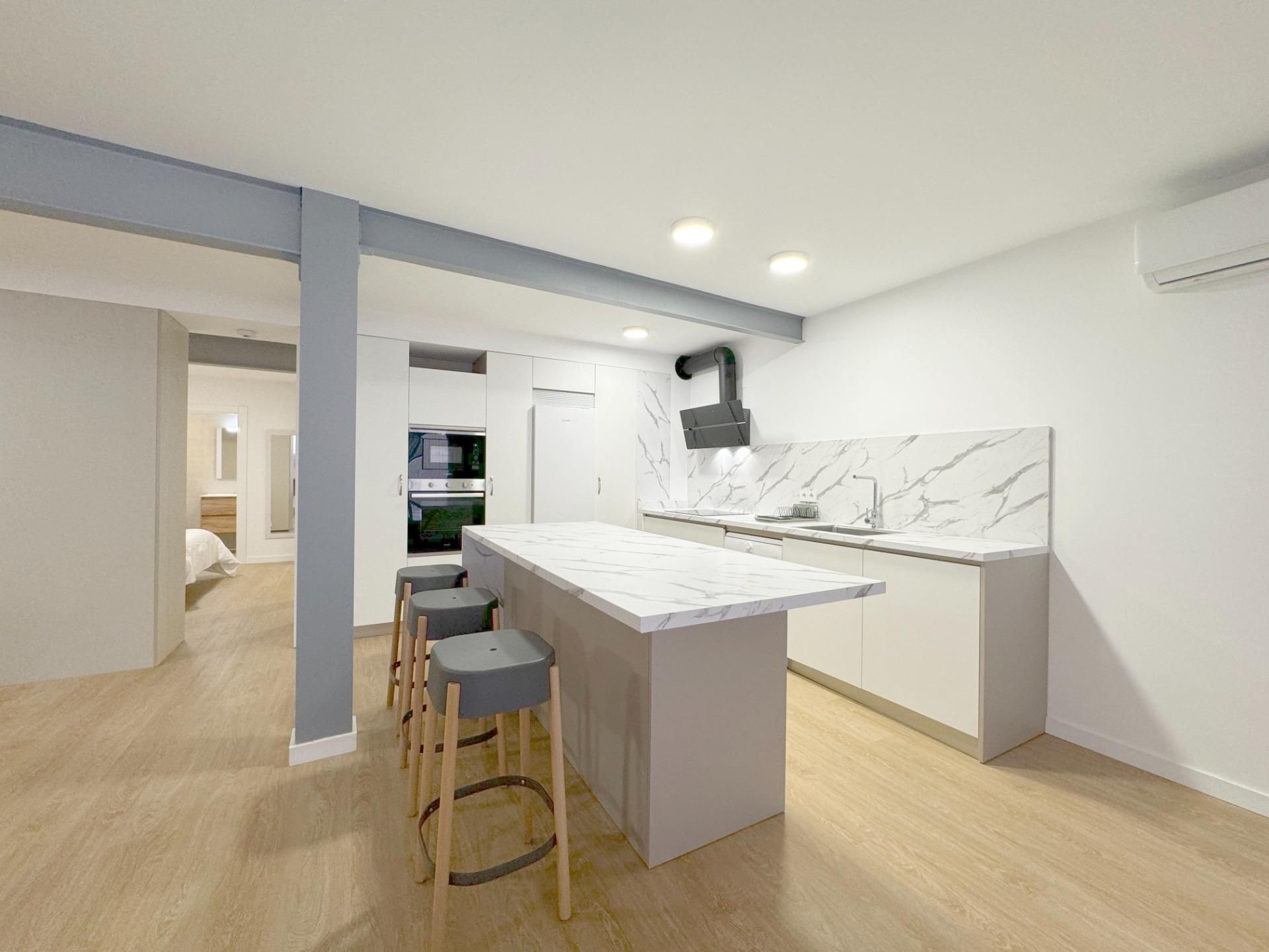 Kitchen of Apartment for sale in  Almería Capital  with Air Conditioner and Alarm