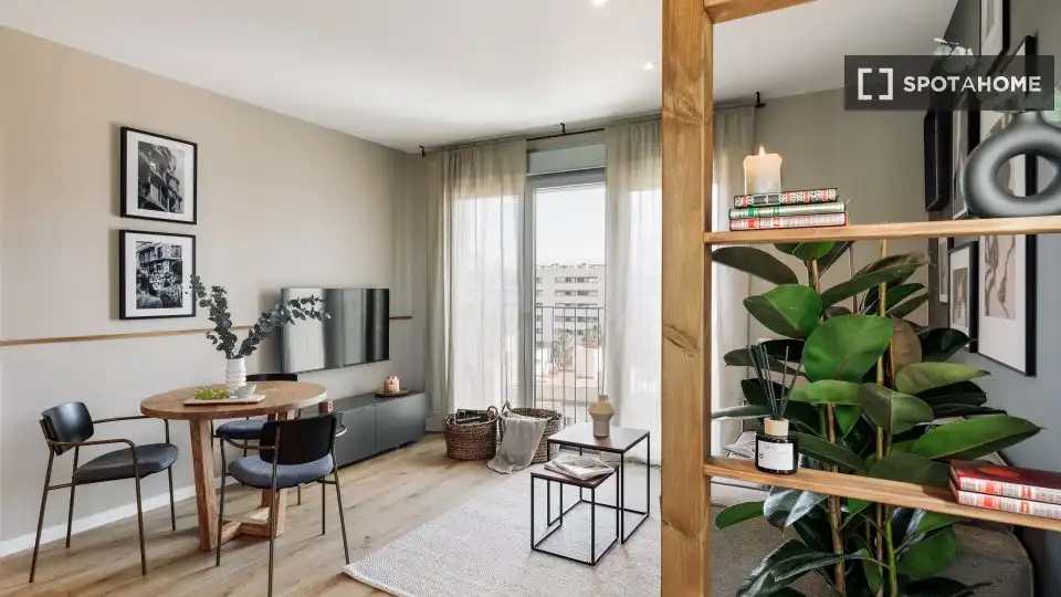 Living room of Flat for rent in Barcelona  with Air Conditioner, Heating and Furnished