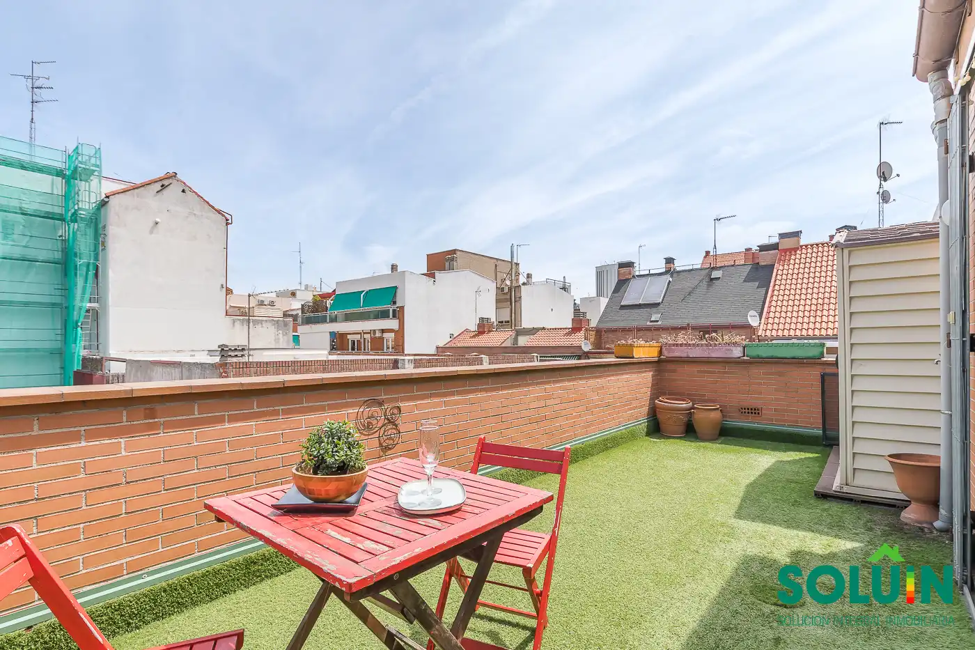 Terrasse von Dachboden zur Miete in Madrid mit Klimaanlage, Heizung und Parkett