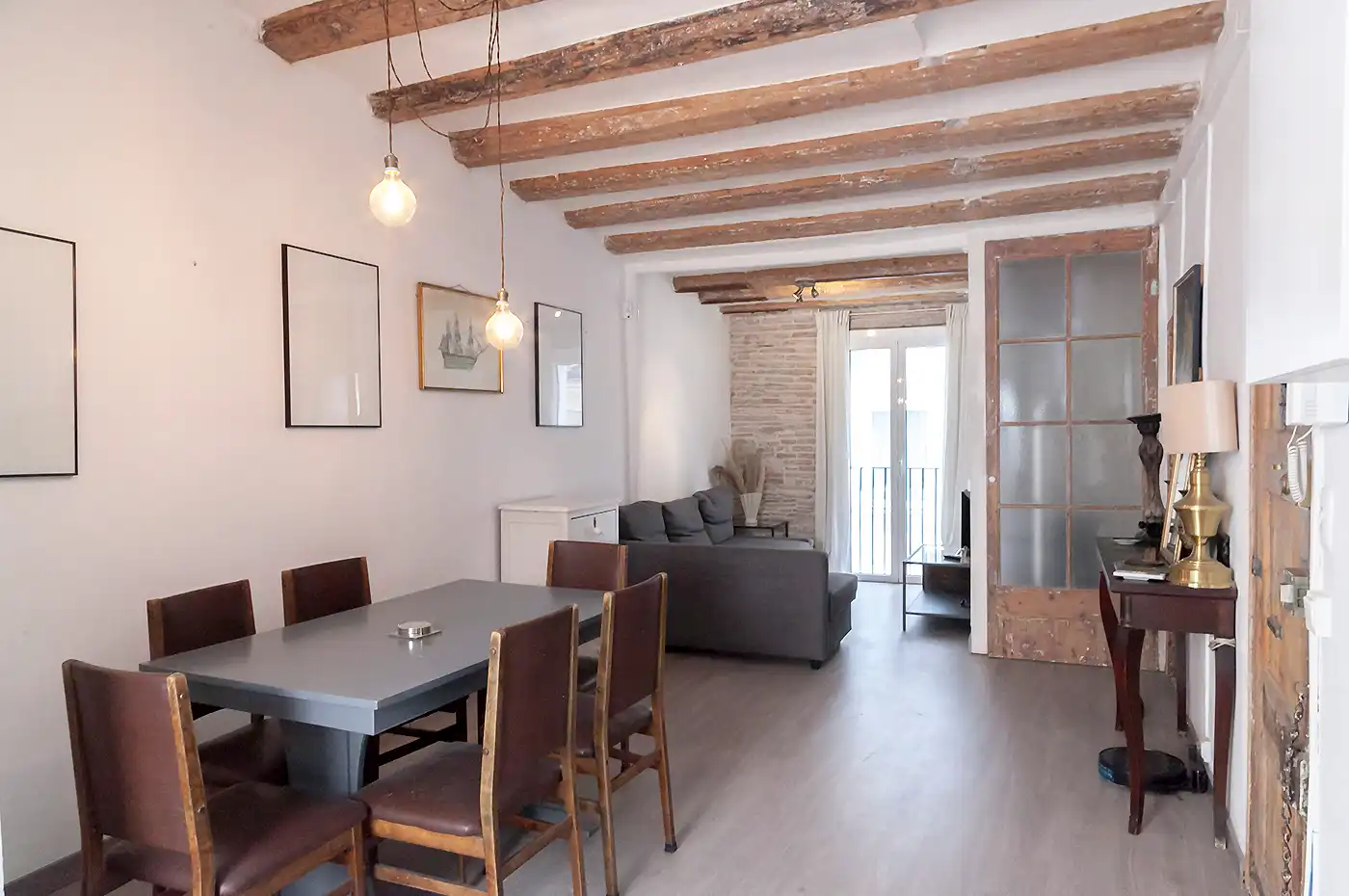 Wohnzimmer von Wohnung zum Verkauf in Barcelona mit Klimaanlage, Terrasse und Möbliert