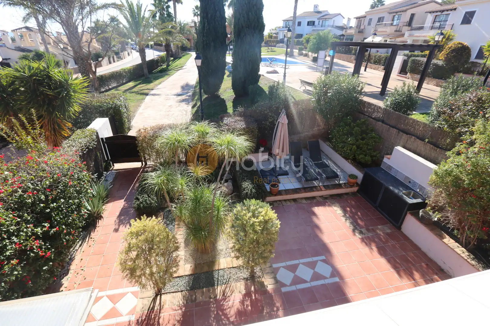 Terrassa de Casa adosada en venda en Fuente Álamo de Murcia amb Aire condicionat, Calefacció i Jardí privat