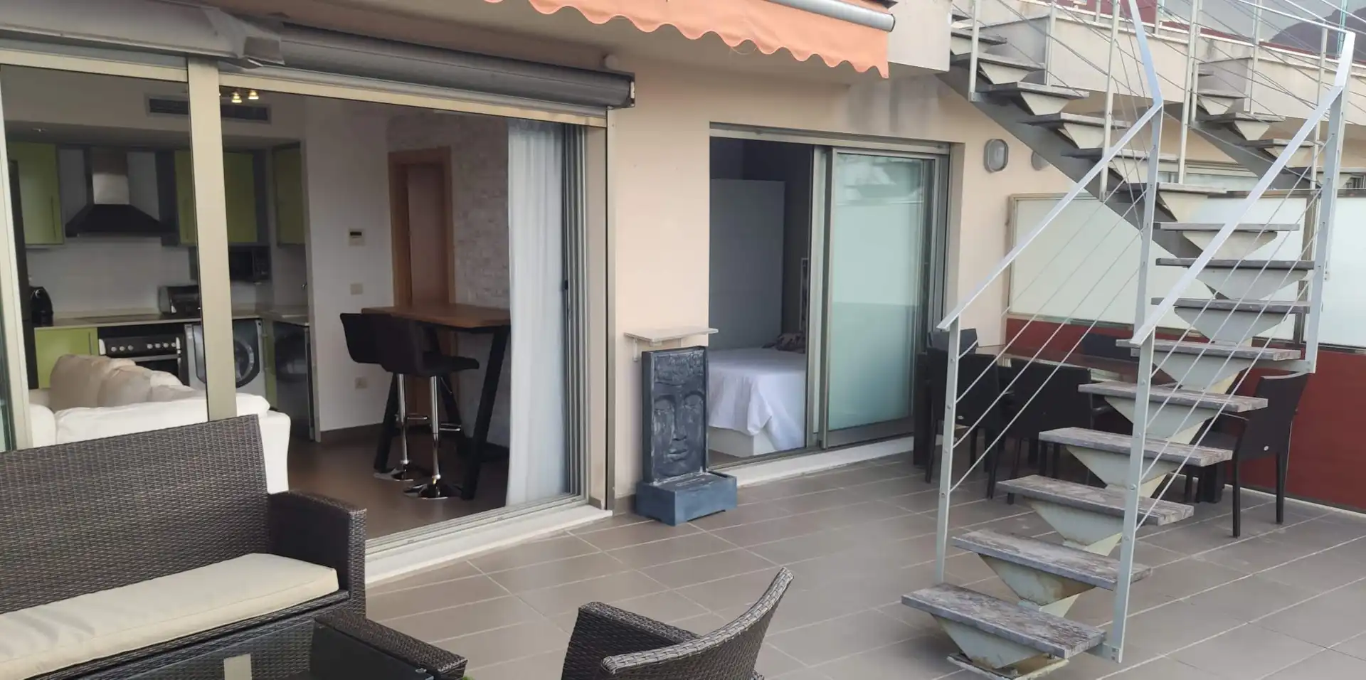 Terrasse von Dachboden zum Verkauf in Calpe / Calp mit Klimaanlage, Heizung und Terrasse