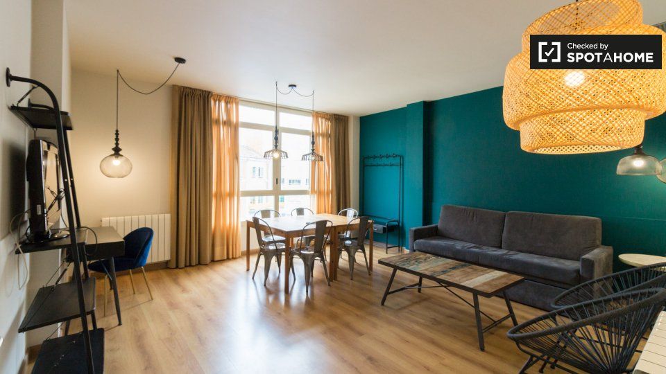 Sala d'estar de Pis de lloguer en  Barcelona Capital amb Aire condicionat, Calefacció i Moblat