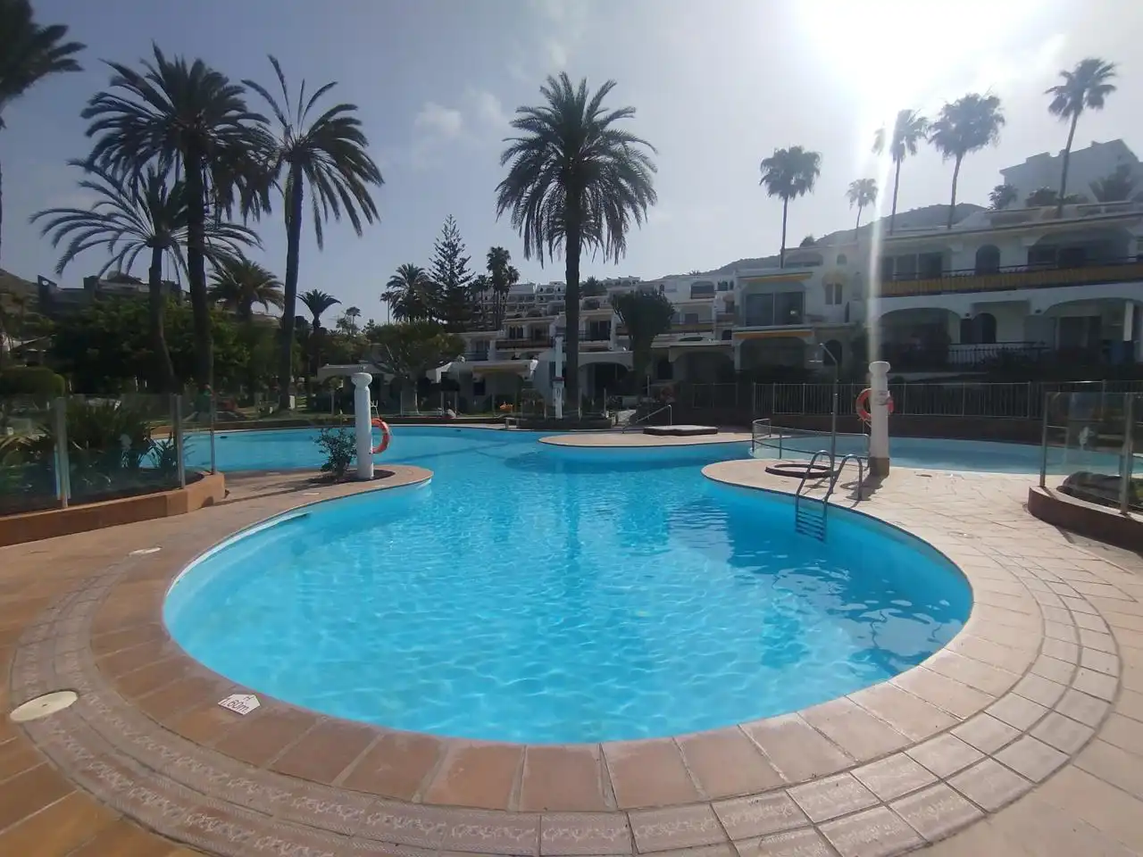 Swimming pool of Ground floor for rent in Mogán  with Air Conditioner, Terrace and Furnished