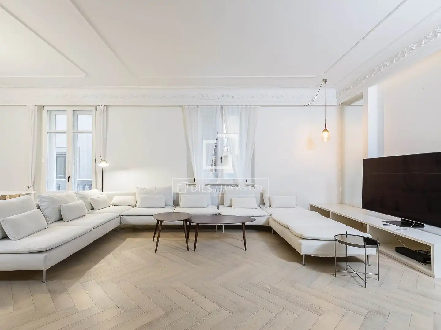 Sala de estar de Piso en venta en Barcelona con Aire acondicionado, Calefacción y Parquet