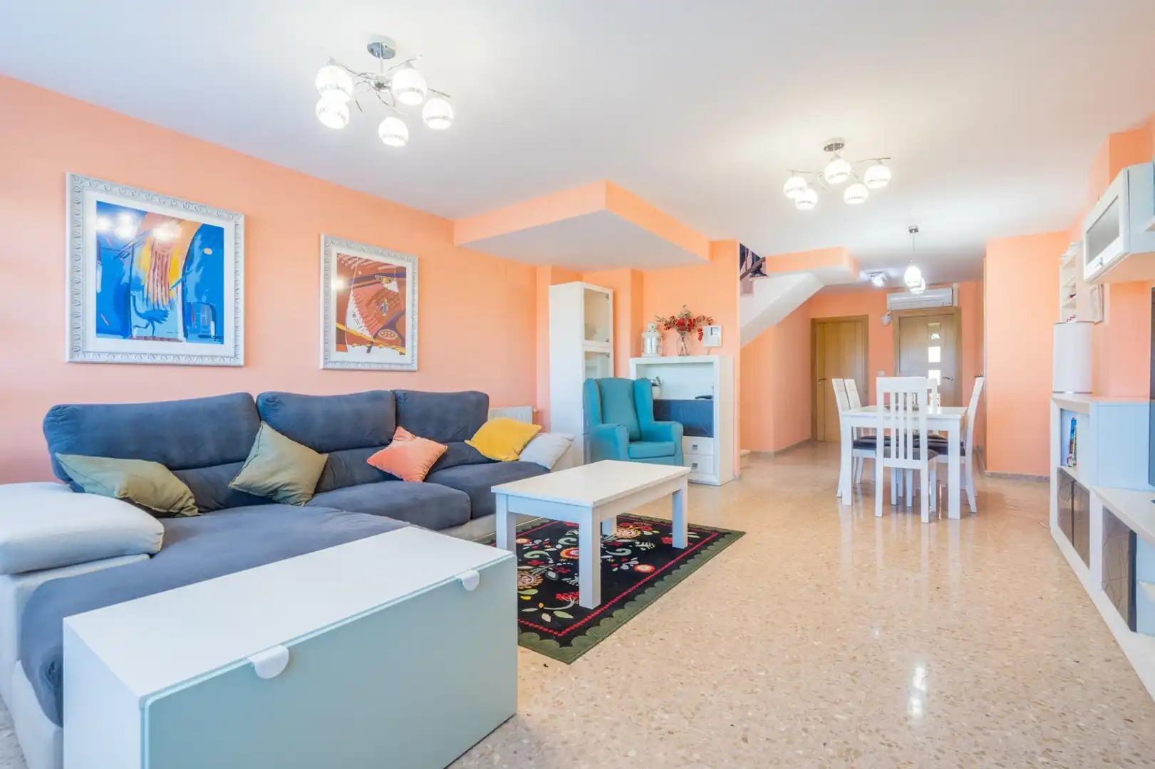 Living room of Flat for sale in La Pobla de Vallbona  with Air Conditioner, Heating and Terrace