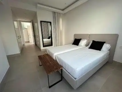 Schlafzimmer von Haus oder Chalet zur Miete in Santa Eulària des Riu mit Klimaanlage, Terrasse und Schwimmbad
