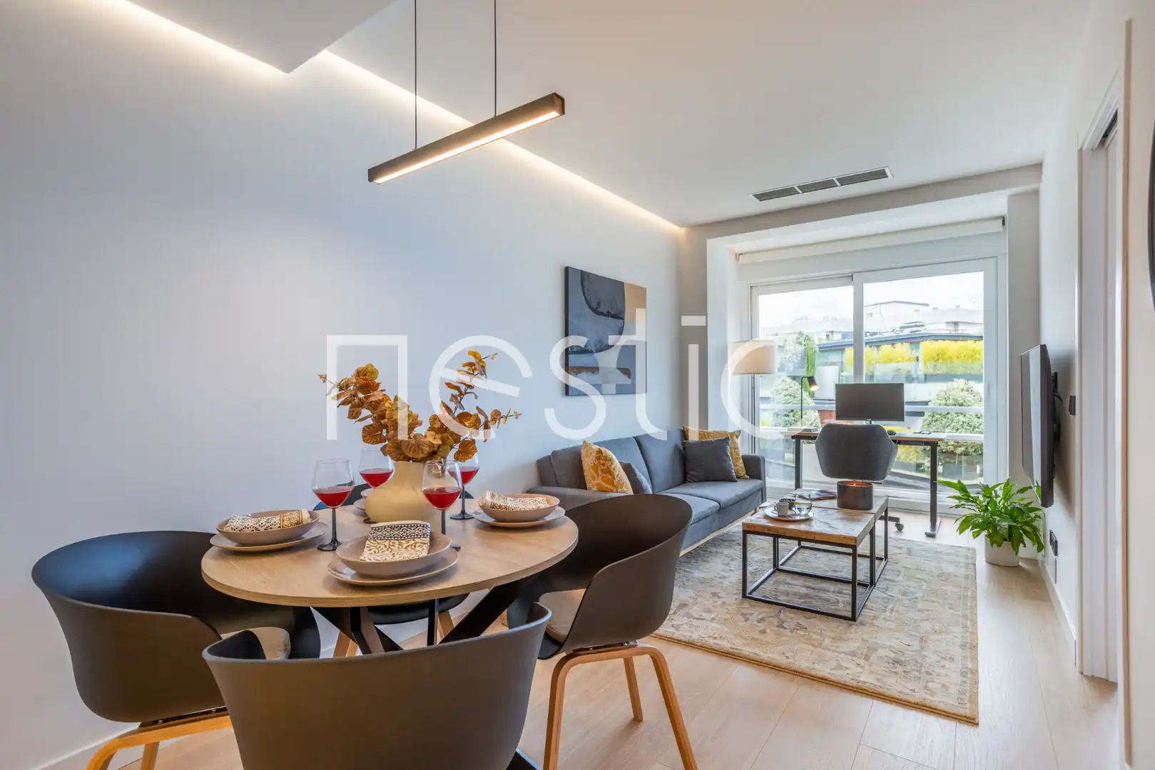 Sala d'estar de Apartament de lloguer en Madrid amb Aire condicionat, Calefacció i Moblat
