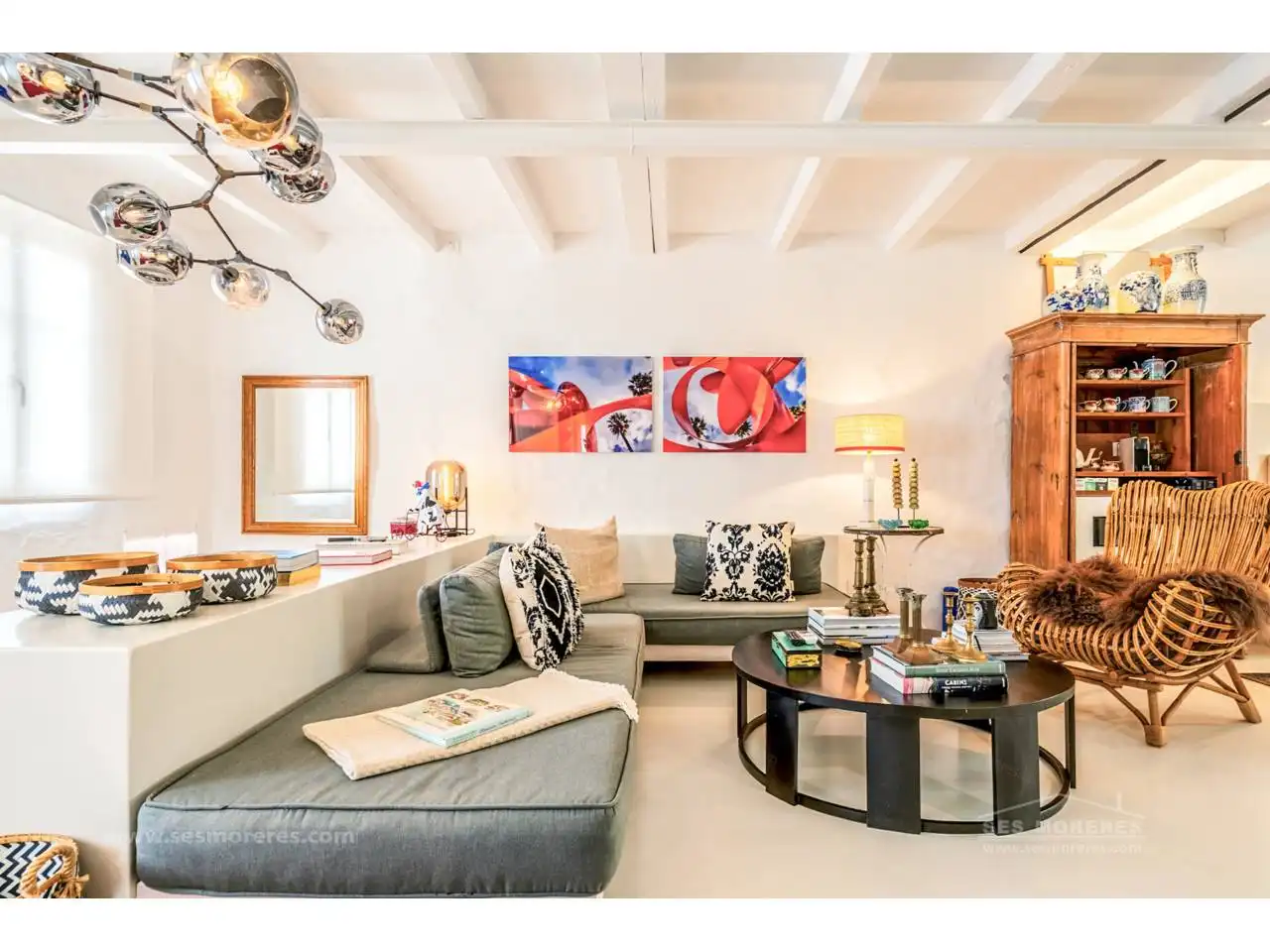 Sala d'estar de Casa o xalet en venda en Es Migjorn Gran amb Aire condicionat, Calefacció i Terrassa