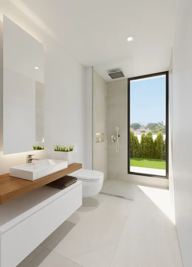 Baño de Casa o chalet en venta en Finestrat con Aire acondicionado, Jardín privado y Terraza