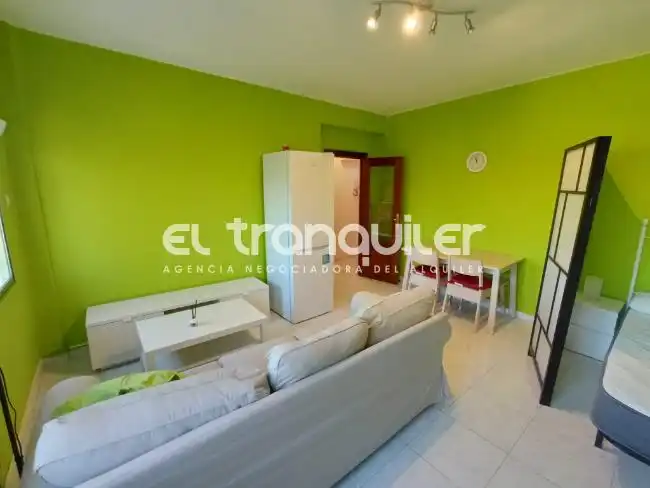 Sala d'estar de Estudi de lloguer en Madrid amb Aire condicionat i Moblat