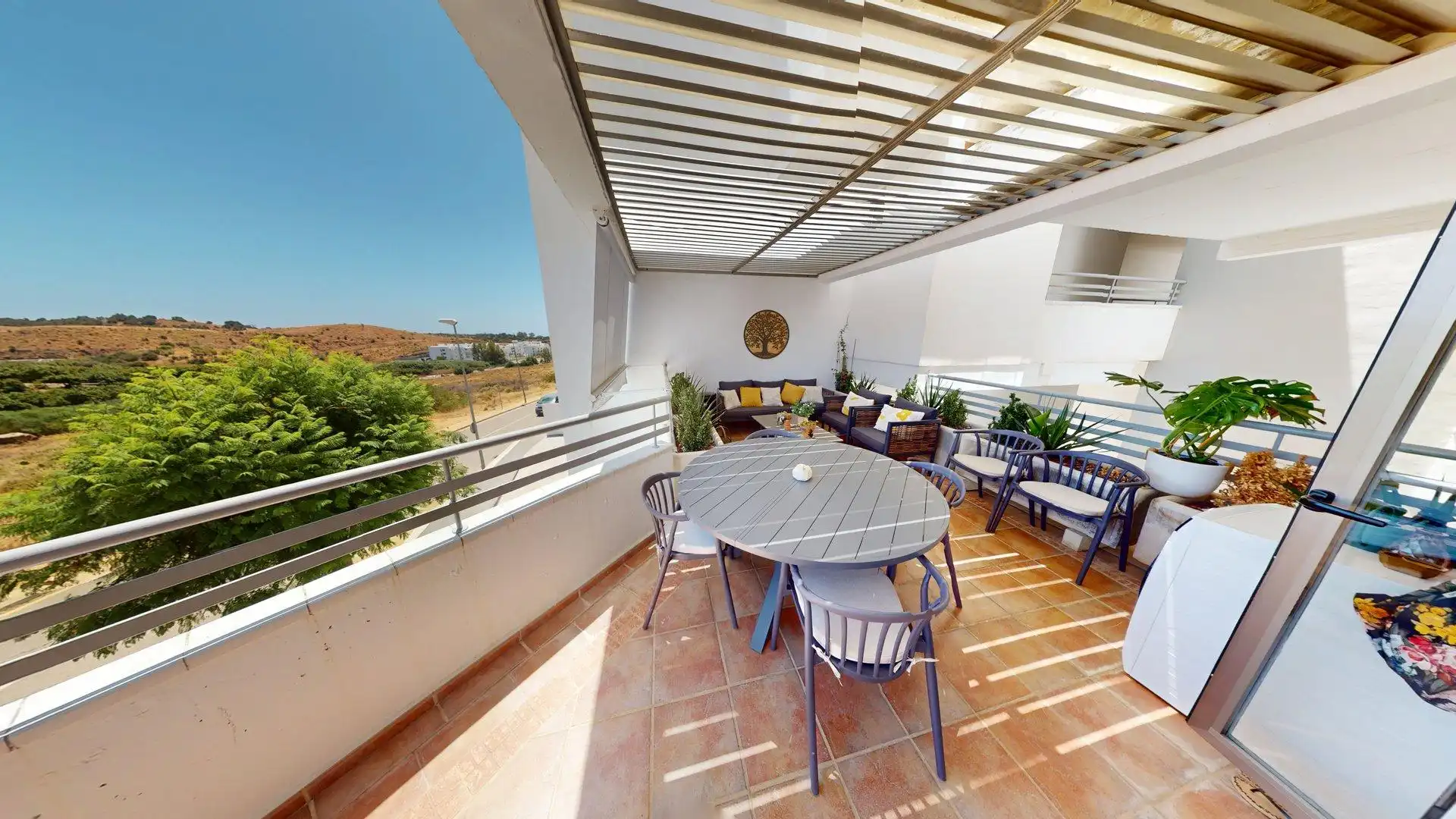 Terrasse von Wohnung zum Verkauf in Mijas mit Klimaanlage, Heizung und Privatgarten