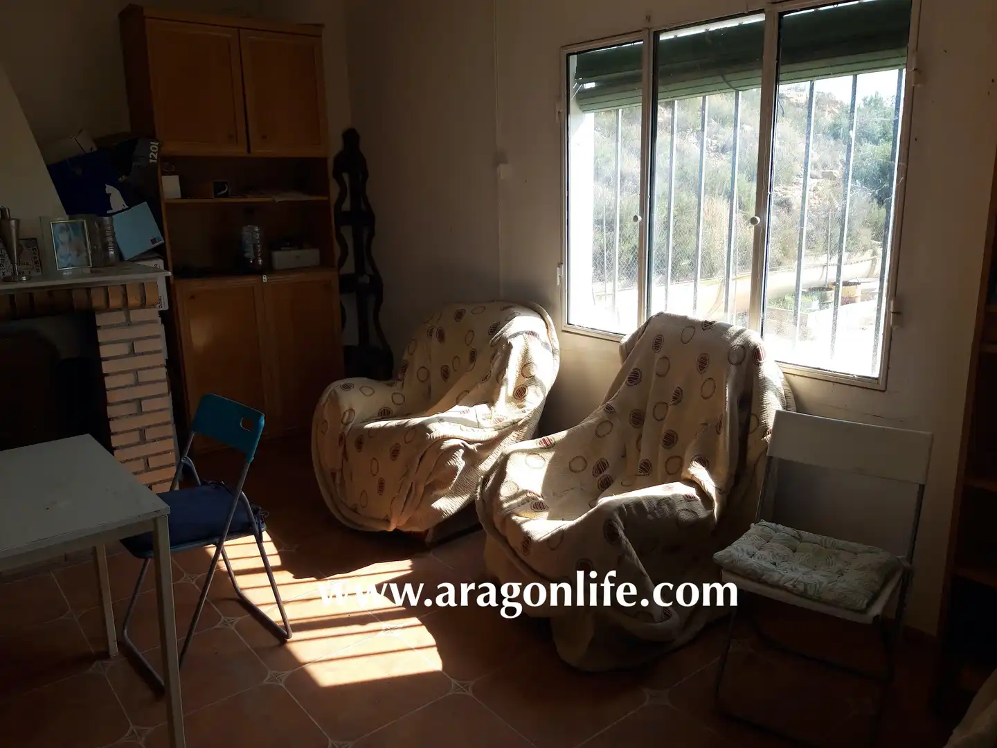 Sala de estar de Finca rústica en venta en Caspe con Amueblado