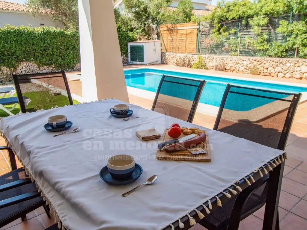 Terraza de Finca rústica en venta en Es Castell con Aire acondicionado, Terraza y Piscina