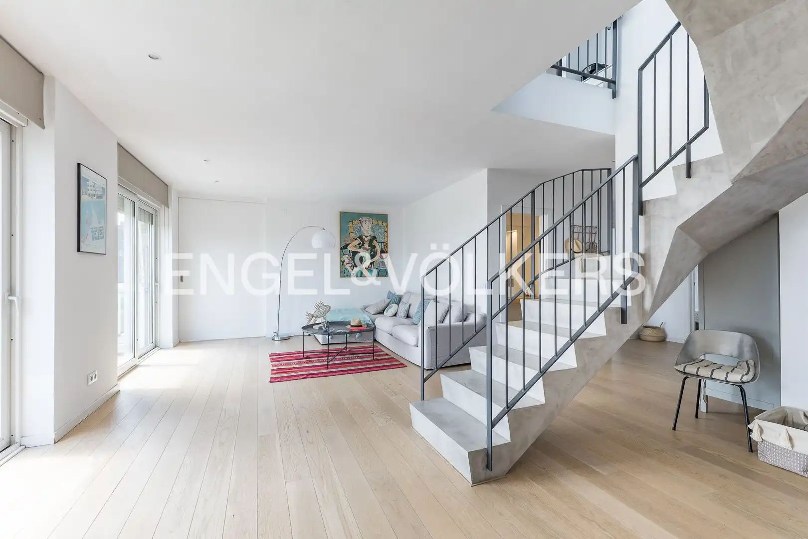 Sala d'estar de Àtic de lloguer en Barcelona amb Aire condicionat, Calefacció i Parquet