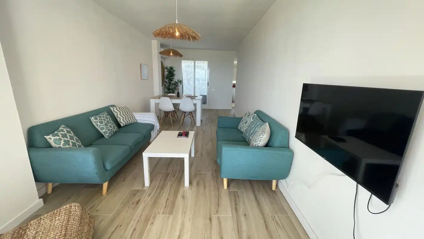Wohnzimmer von Wohnung zur Miete in Canet d'En Berenguer mit Klimaanlage, Heizung und Privatgarten
