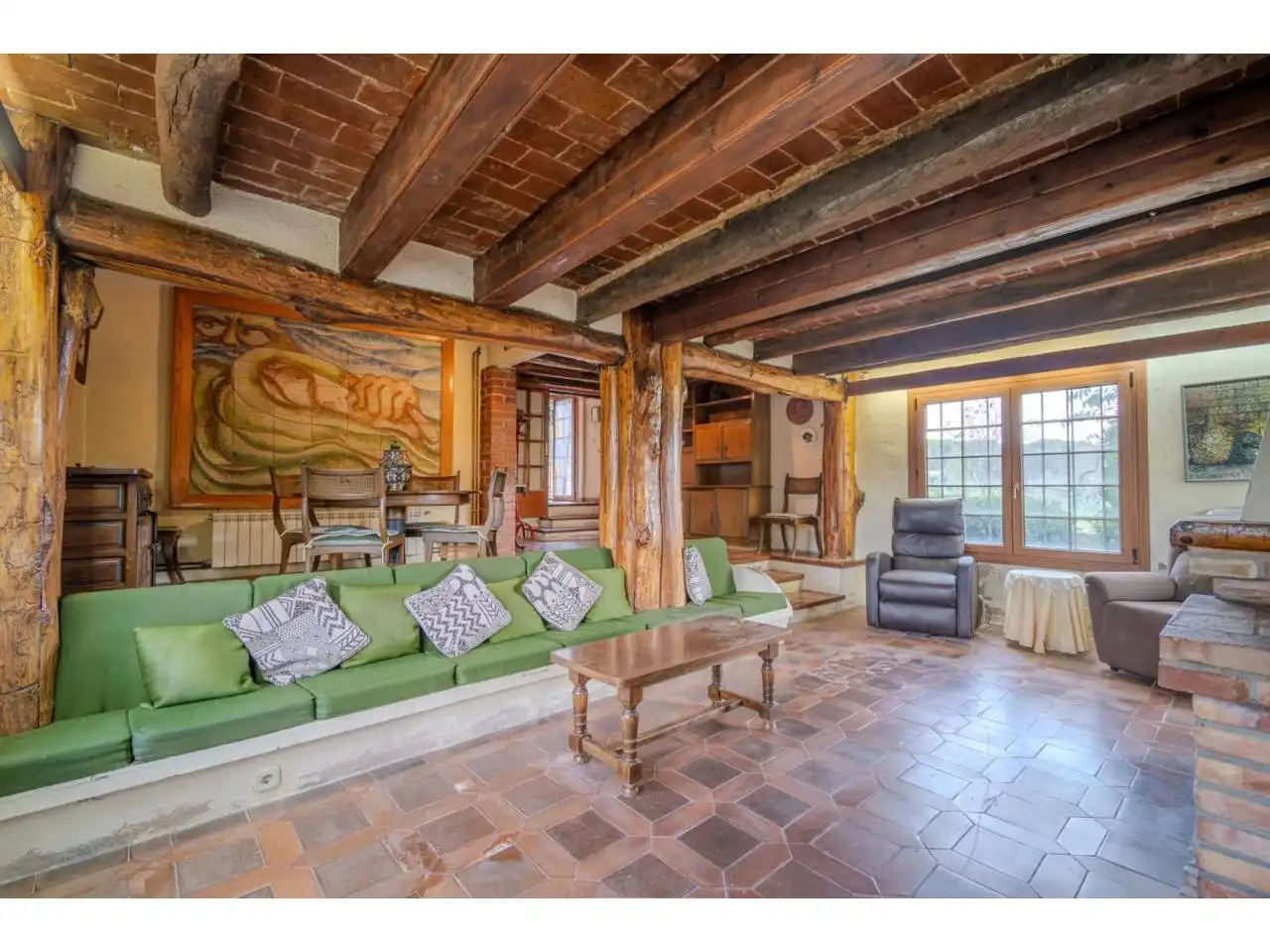 Sala de estar de Finca rústica en venta en Sils con Calefacción, Jardín privado y Terraza