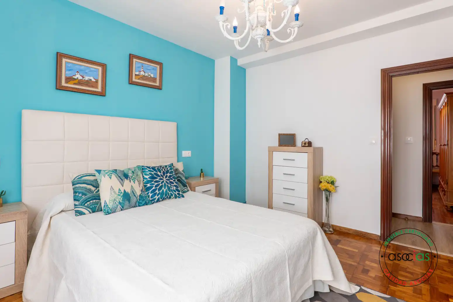 Bedroom of Flat for sale in Gijón   with Heating, Parquet flooring and Furnished