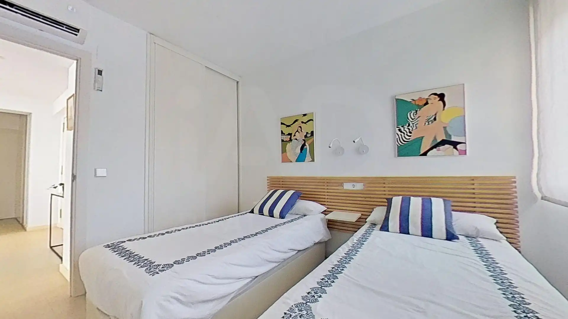 Schlafzimmer von Wohnung zur Miete in Benicasim / Benicàssim mit Klimaanlage, Terrasse und Schwimmbad