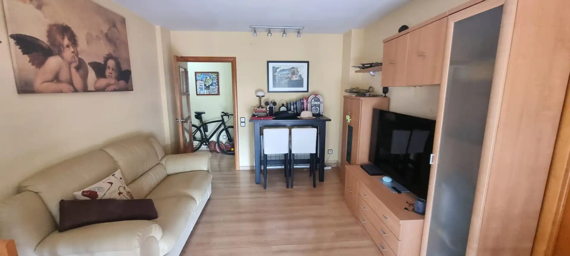Sala de estar de Piso en venta en Badalona con Aire acondicionado, Calefacción y Parquet