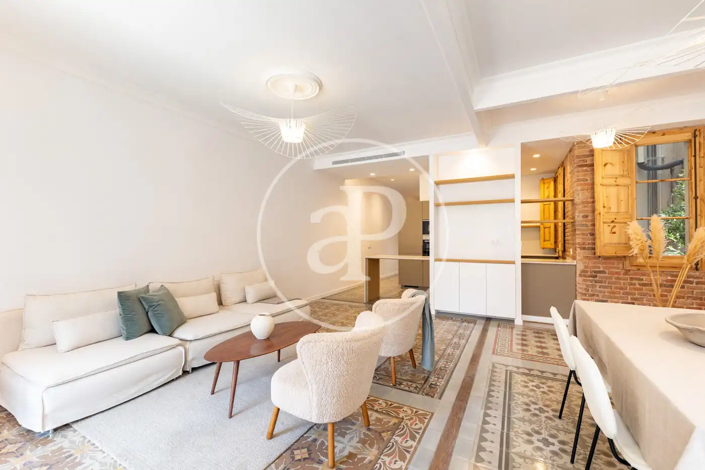 Wohnzimmer von Wohnung zum Verkauf in Barcelona mit Klimaanlage, Heizung und Terrasse