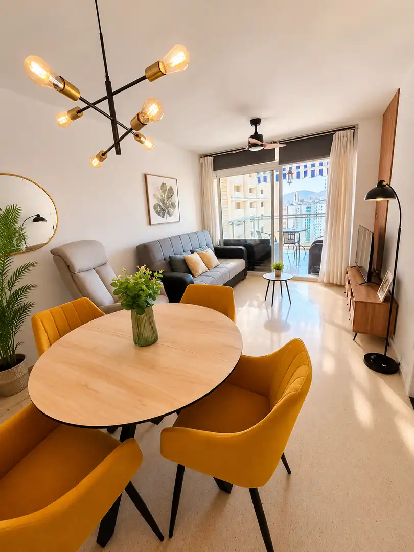 Living room of Apartments for sale in Benidorm  with Terrace, Furnished and Community pool