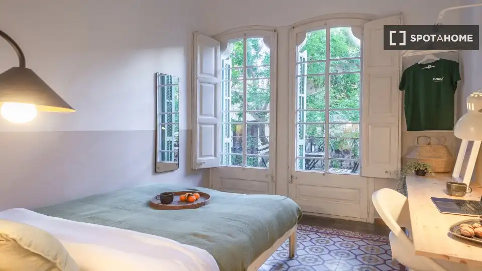 Habitación de Piso de alquiler en Barcelona con Aire acondicionado, Calefacción y Amueblado