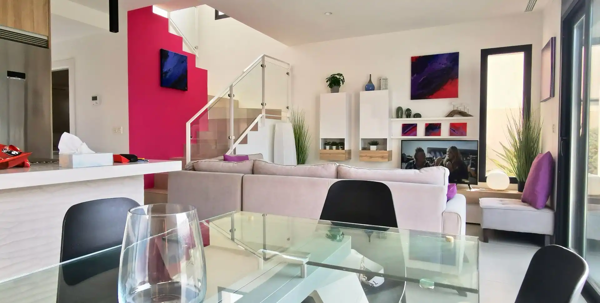 Sala d'estar de Casa o xalet de lloguer en Águilas amb Aire condicionat, Jardí privat i Terrassa